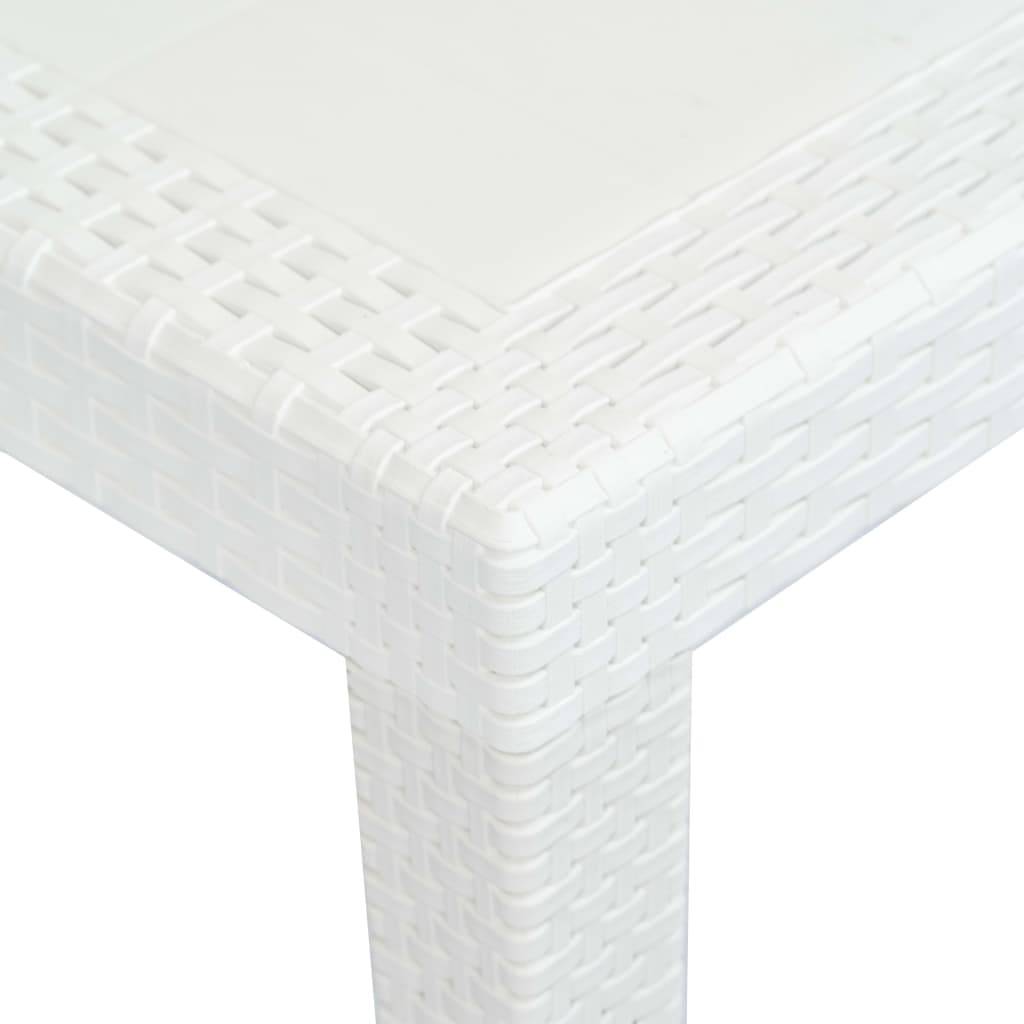 vidaXL - Tuintafel - 150x90x72 - cm - rattan-look - kunststof - wit-2