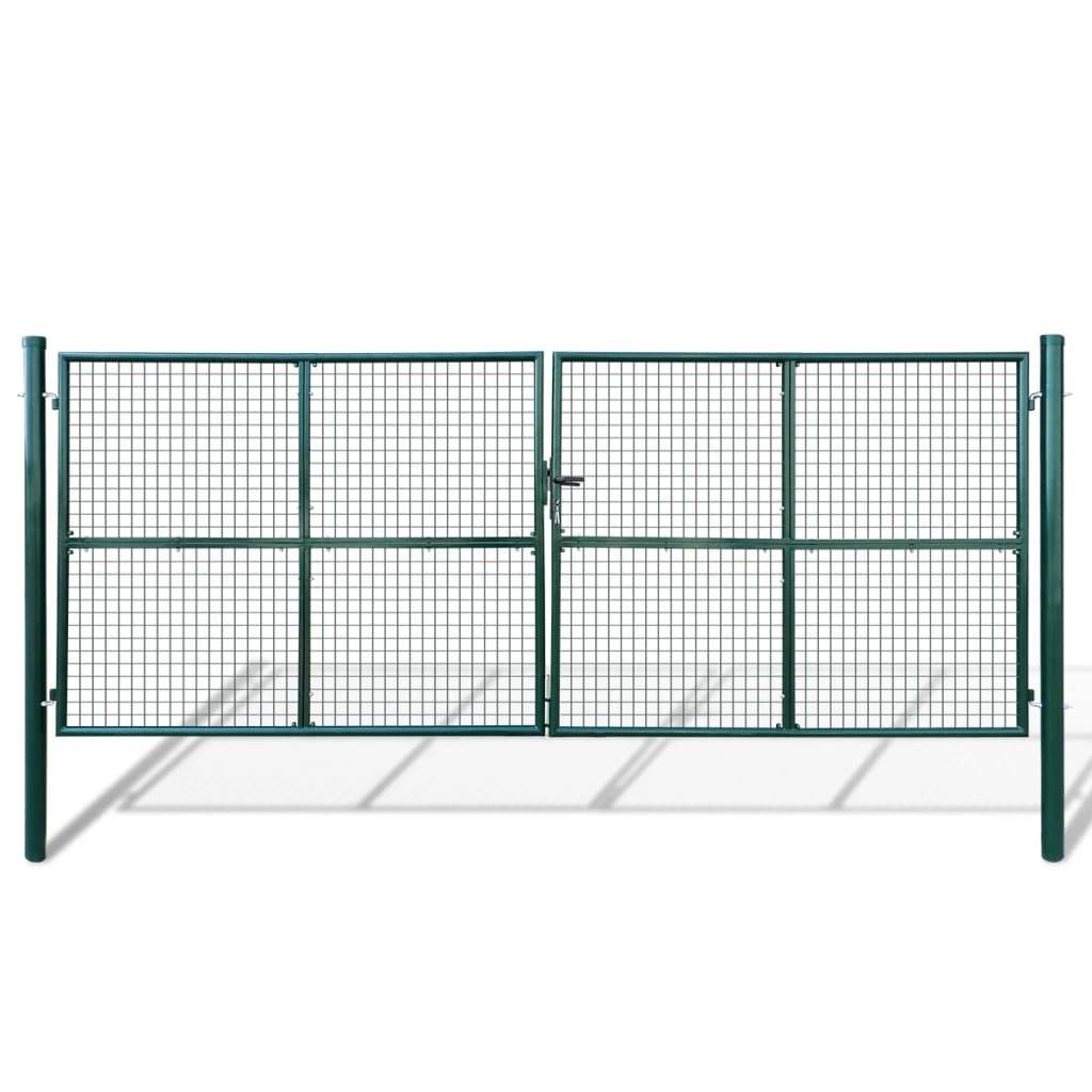 vidaXL - Tuinpoort - met - gaasmatvulling - 415 - x - 200 - cm - / - 400 - x - 150 - cm-0