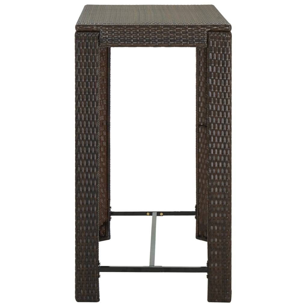 vidaXL - Tuinbartafel - 100x60,5x110,5 - cm - poly - rattan - bruin-2