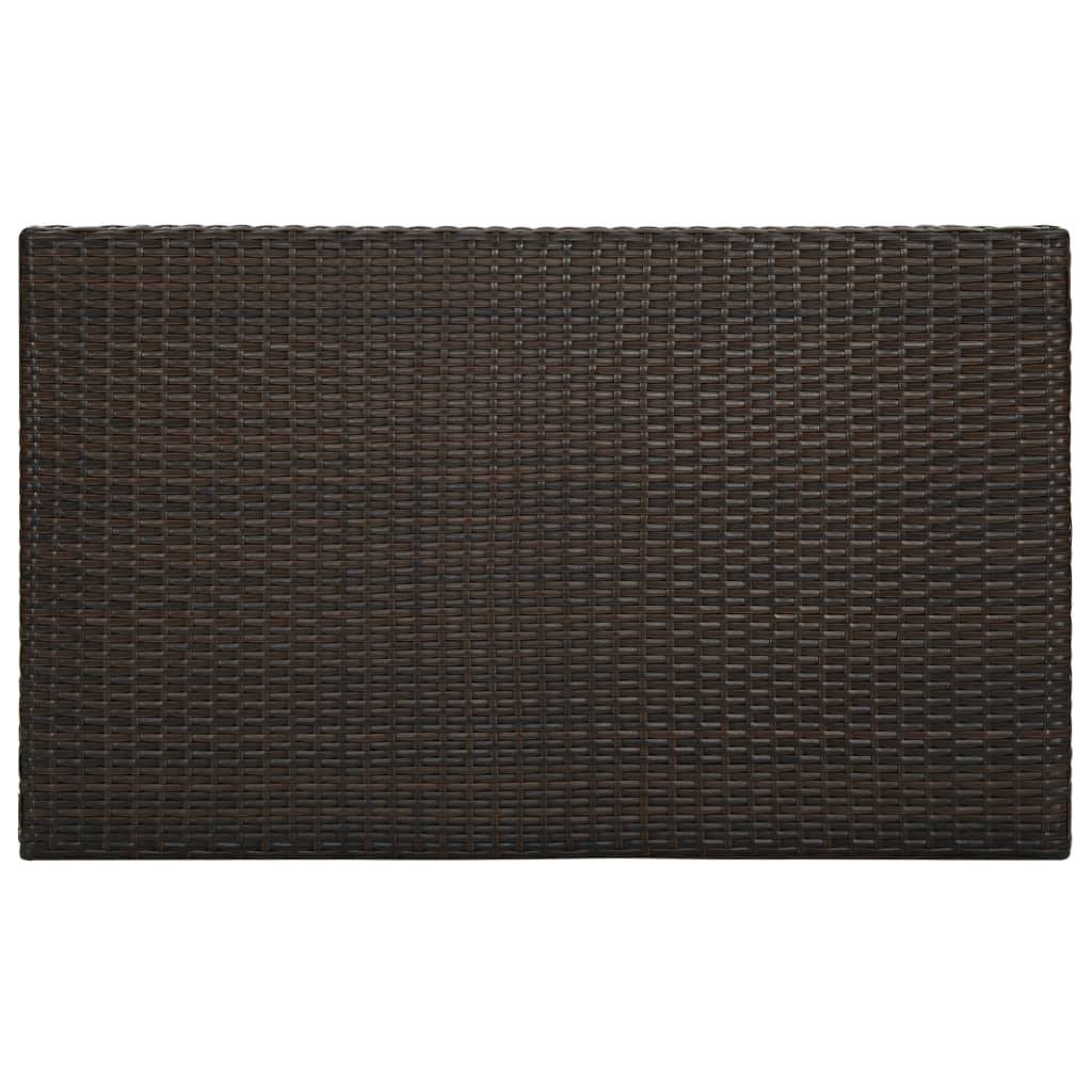 vidaXL - Tuinbartafel - 100x60,5x110,5 - cm - poly - rattan - bruin-3