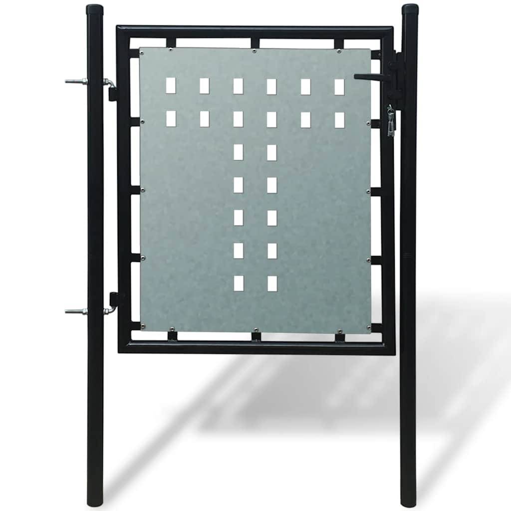 VidaXL Poort enkel 100x150 cm zwart-0