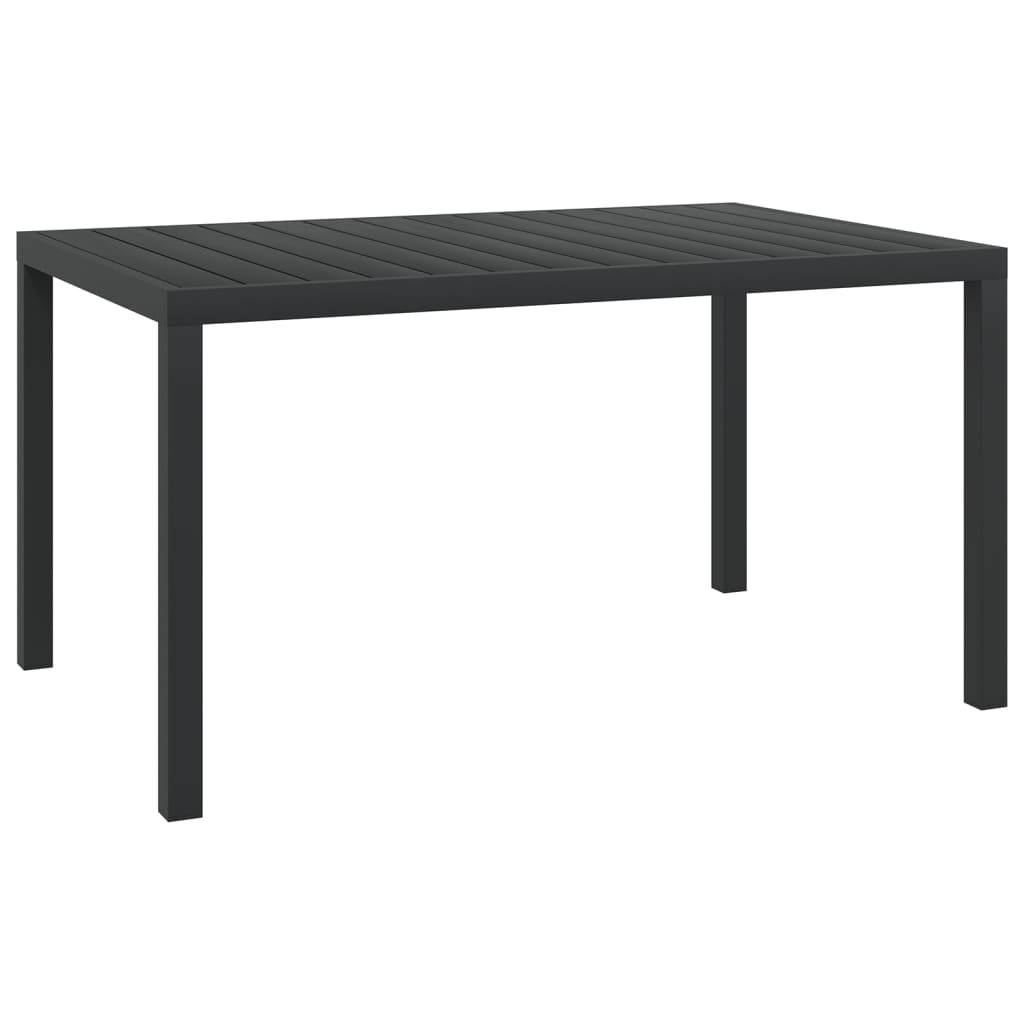 vidaXL - Tuintafel - 150x90x74 - cm - aluminium - en - HKC - zwart-0