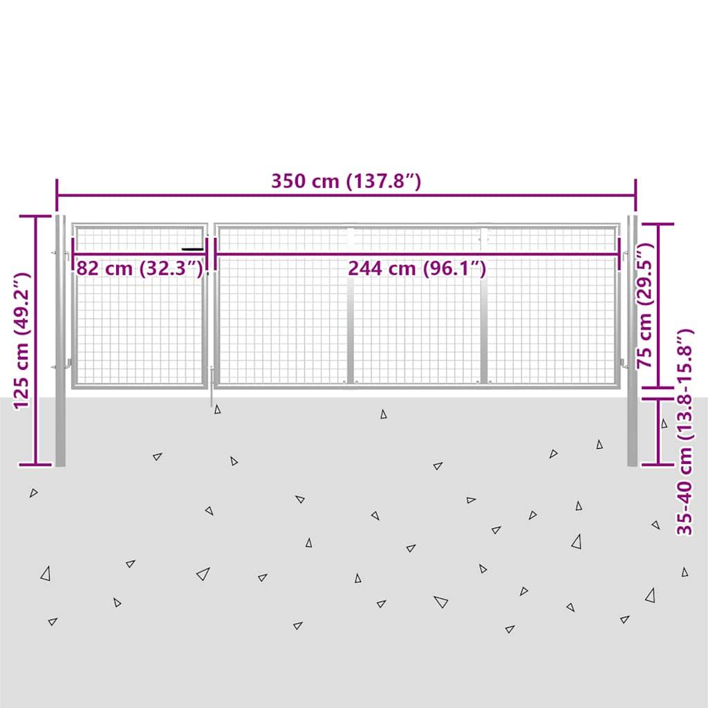 vidaXL-Poort-350x75-cm-staal-zilverkleurig-4