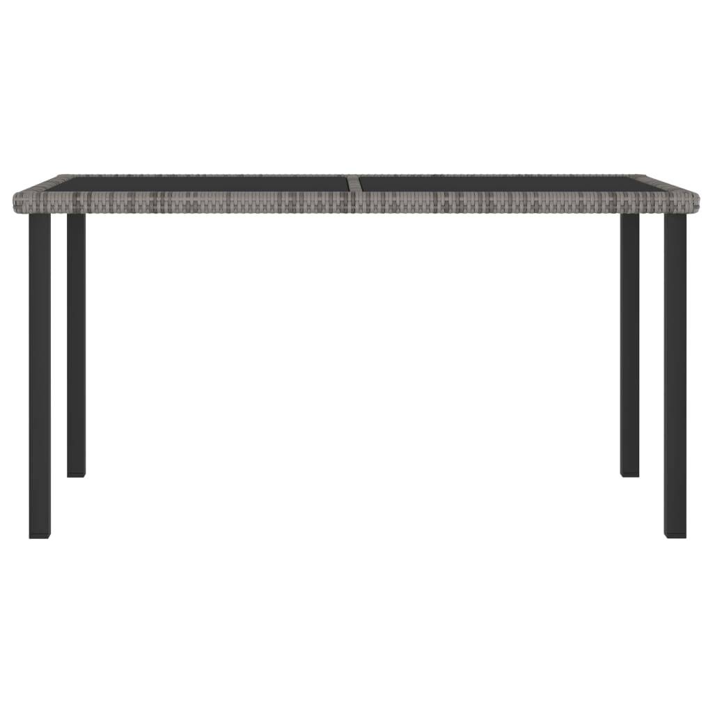 vidaXL - Tuintafel - 140x70x73 - cm - poly - rattan - grijs-1