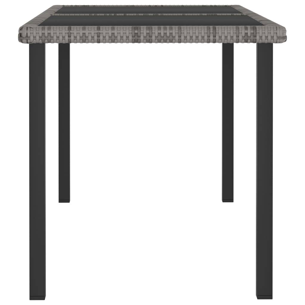 vidaXL - Tuintafel - 140x70x73 - cm - poly - rattan - grijs-2