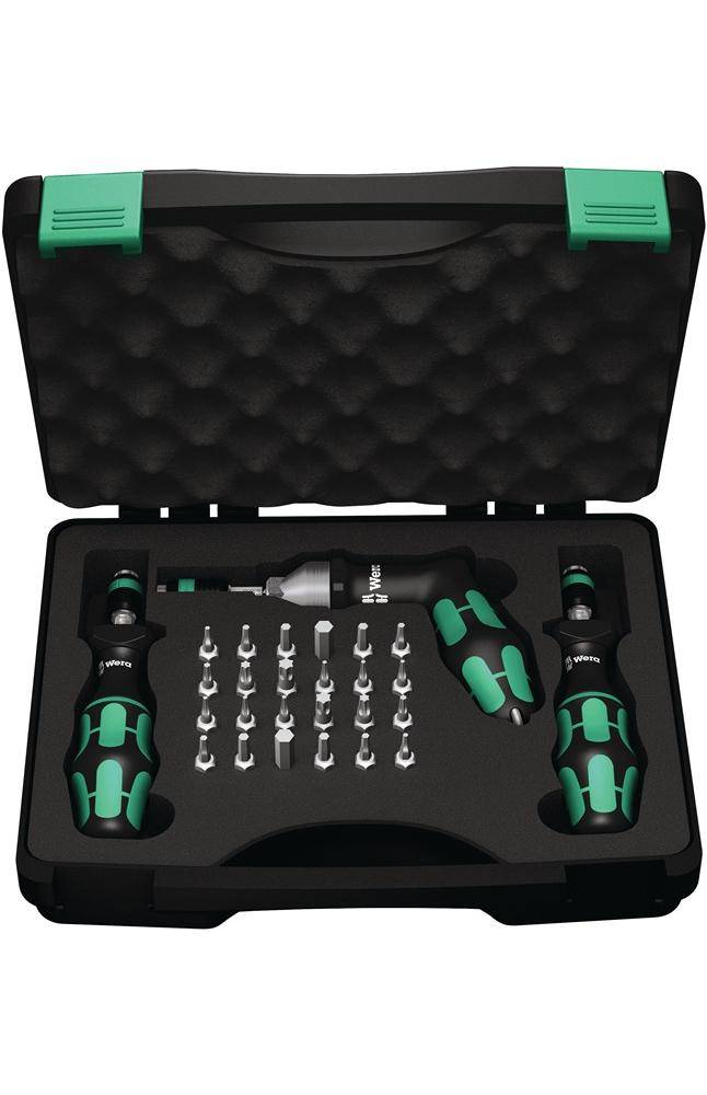Wera 7440 41 42 kraftform momentschroevendraaierset 0,3-6,0nm (zwart groen, 27-delig, met rapidaptor