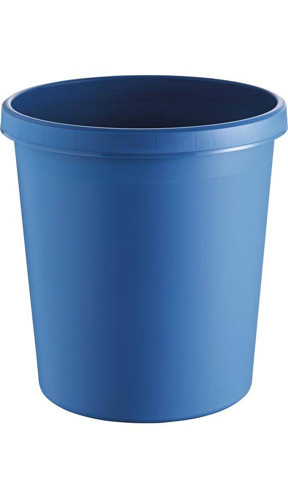 Prullenbak 18 l H331xd.315 mm met greeprand kunststof blauw HELIT