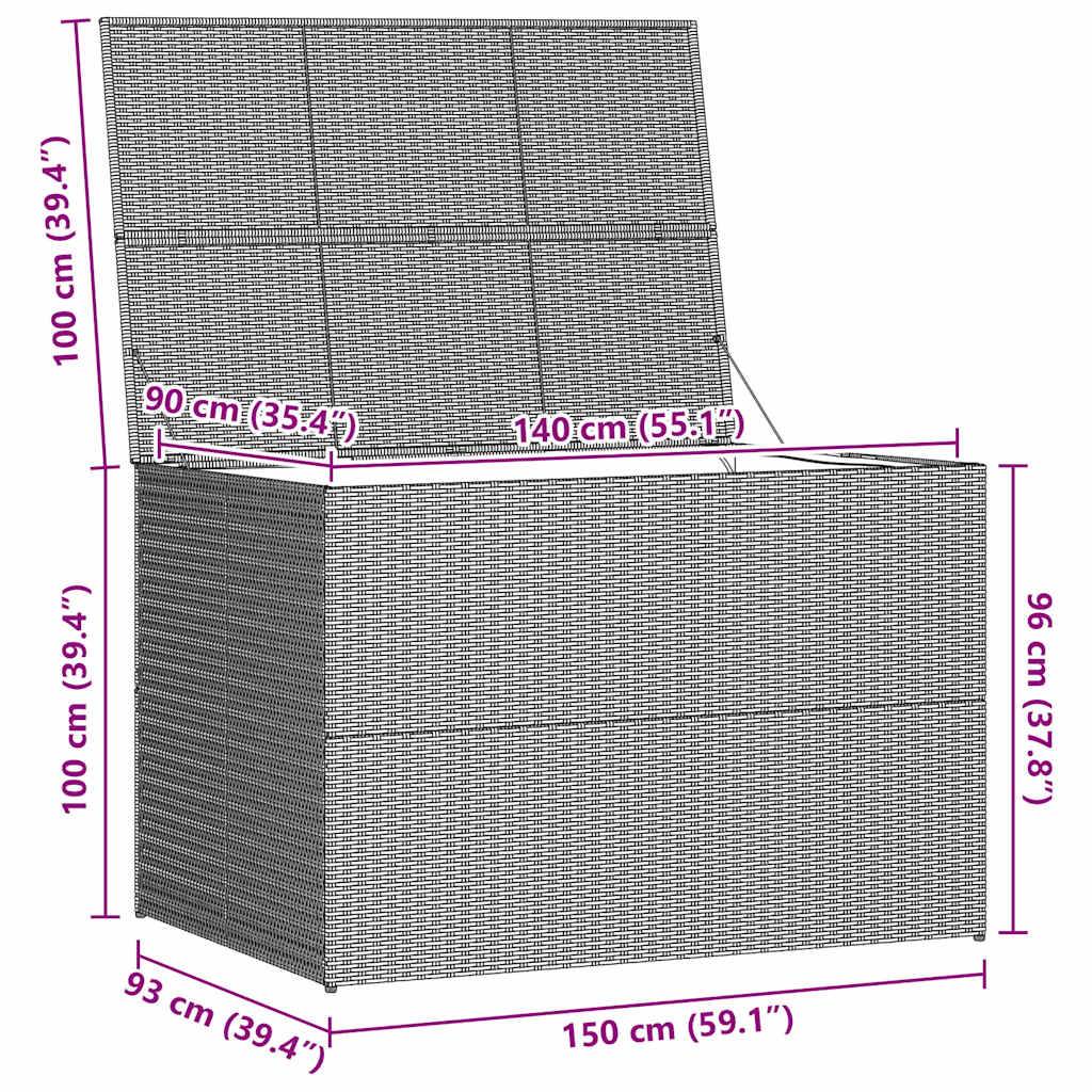vidaXL - Tuinbox - 150x100x100 - cm - poly - rattan - bruin-4