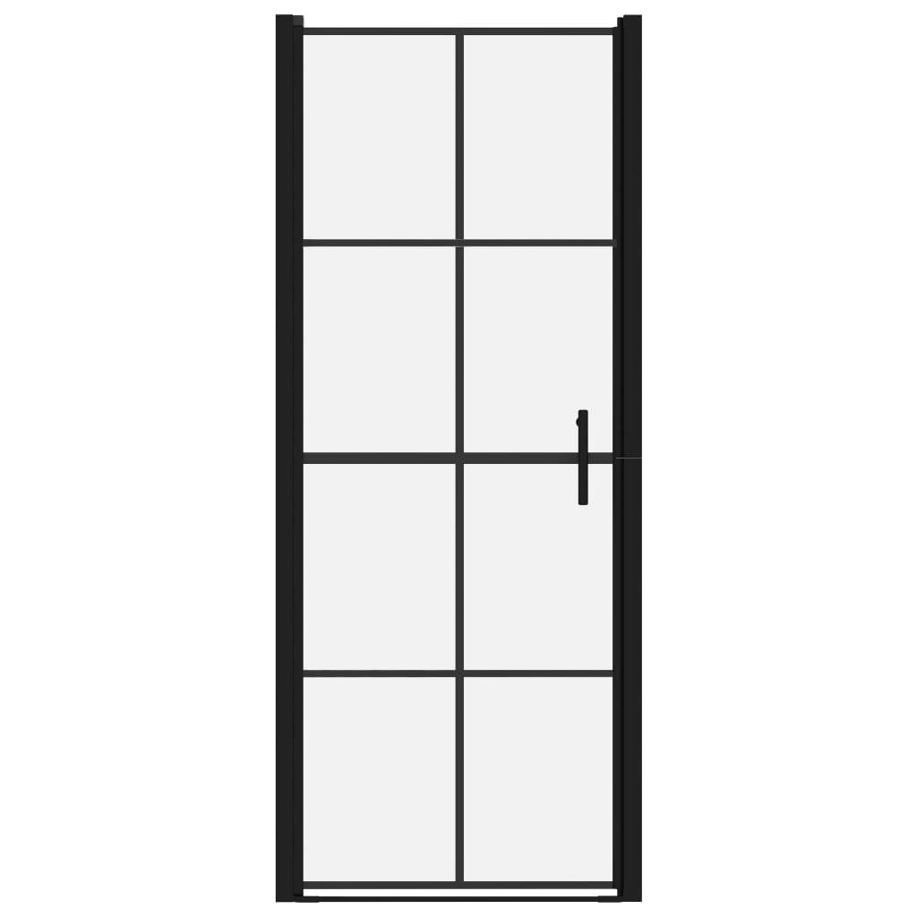 VidaXL Douchedeur 91x195 cm gehard glas zwart-2