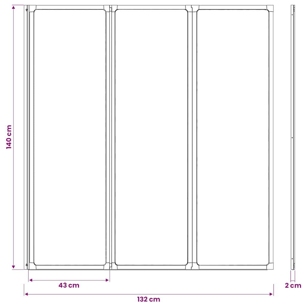 VidaXL Badscherm 3 panelen vouwbaar 141 x 132 cm-4