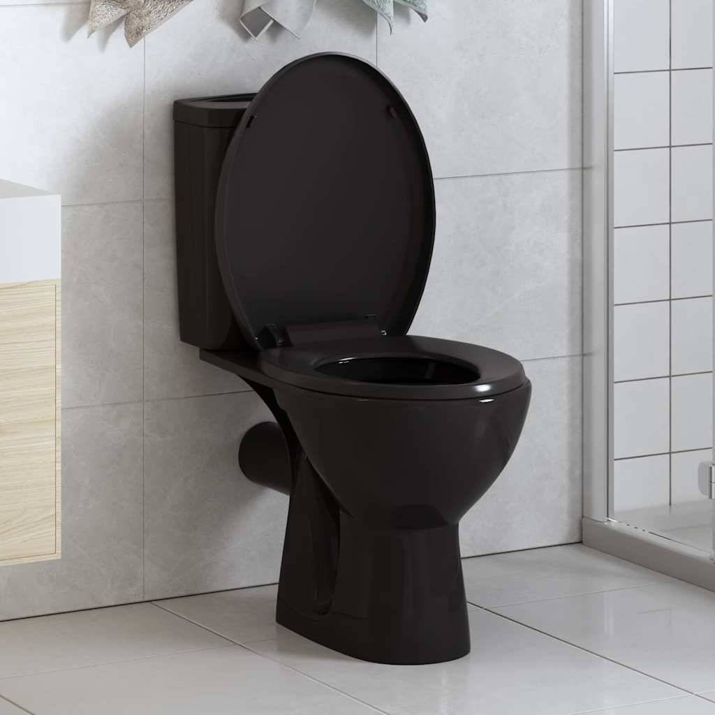 vidaXL - Toiletbril - soft-close - met - quick-release - ontwerp - zwart