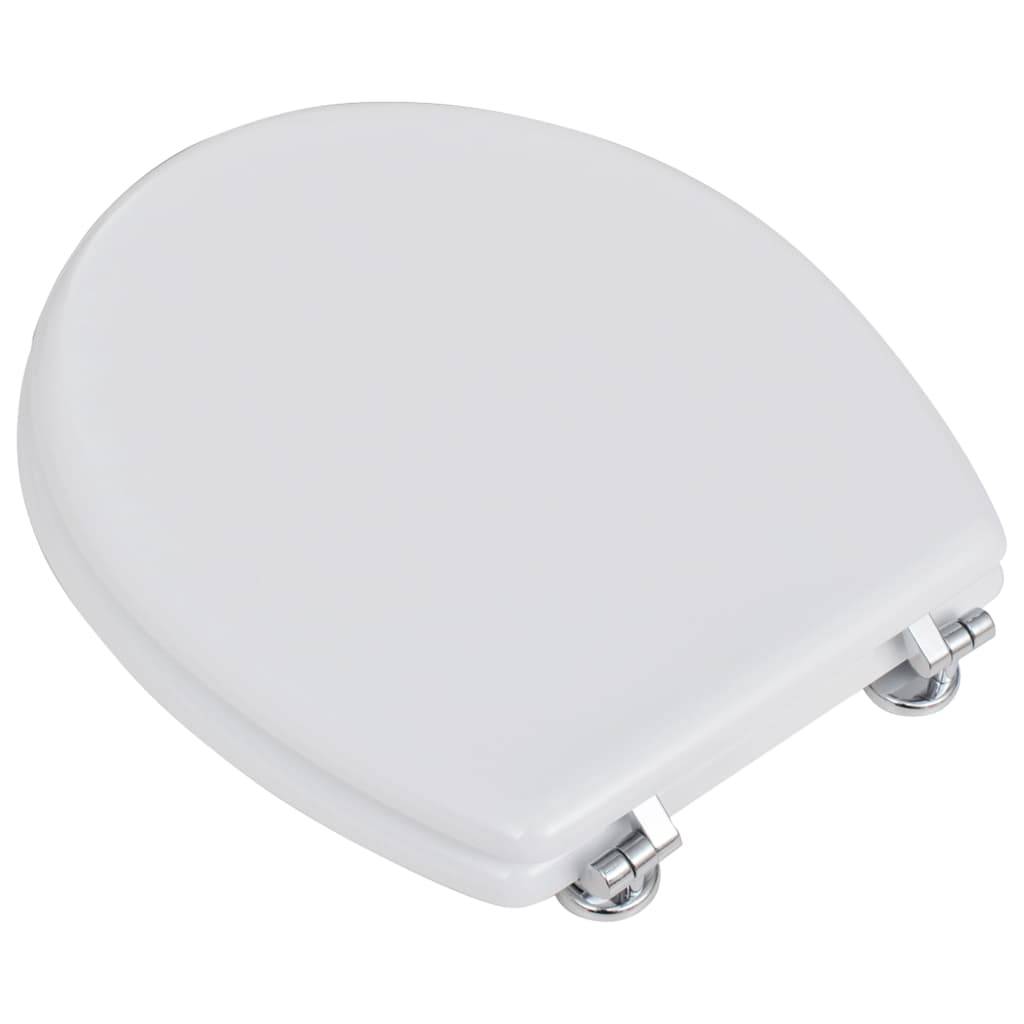 vidaXL - Toiletbril - simpel - ontwerp - MDF - wit-2