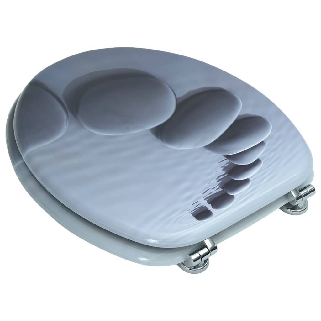 vidaXL - Toiletbril - stenen - MDF-3