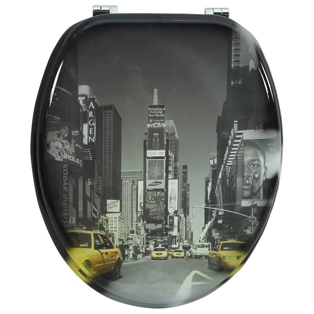 vidaXL - Toiletbril - van - MDF - met - New - York - dessin-2