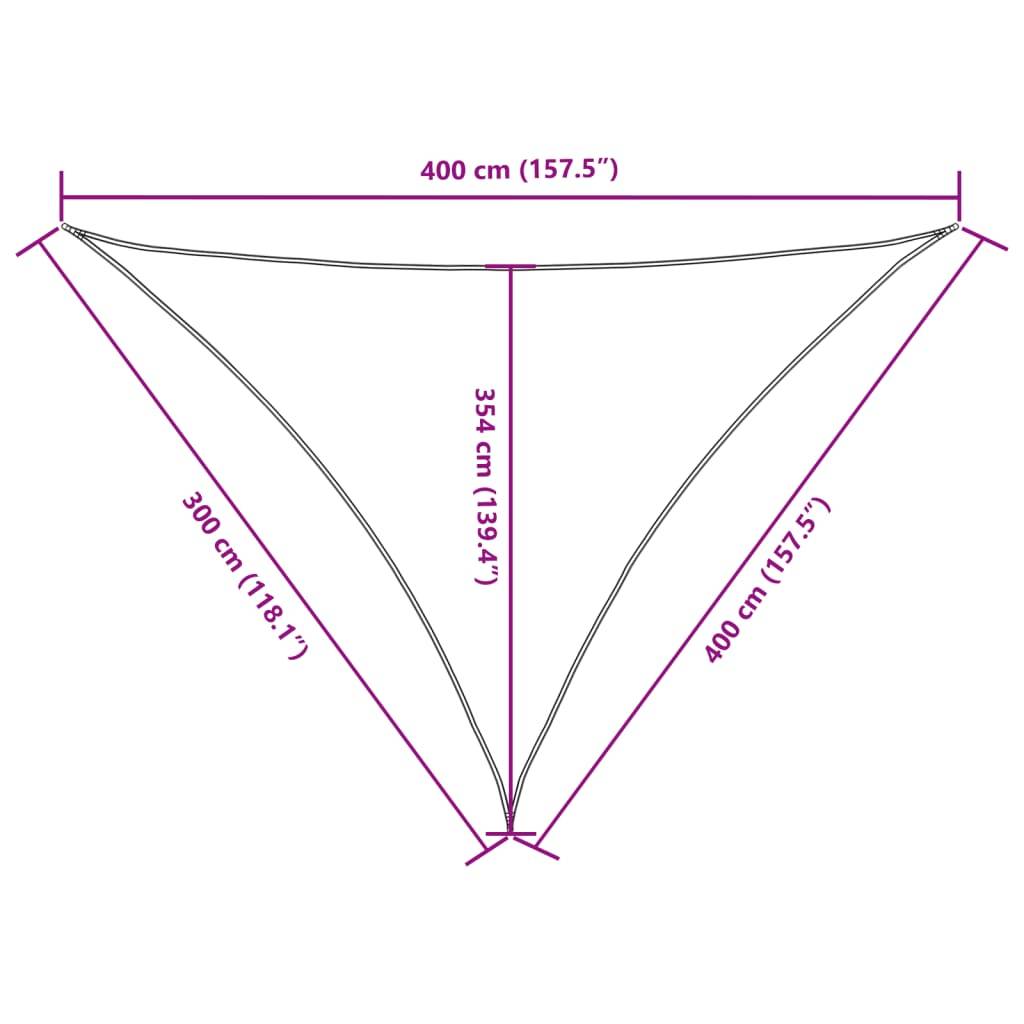 vidaXL - Zonnescherm - driehoekig - 3x4x4 - m - oxford - stof - wit-1