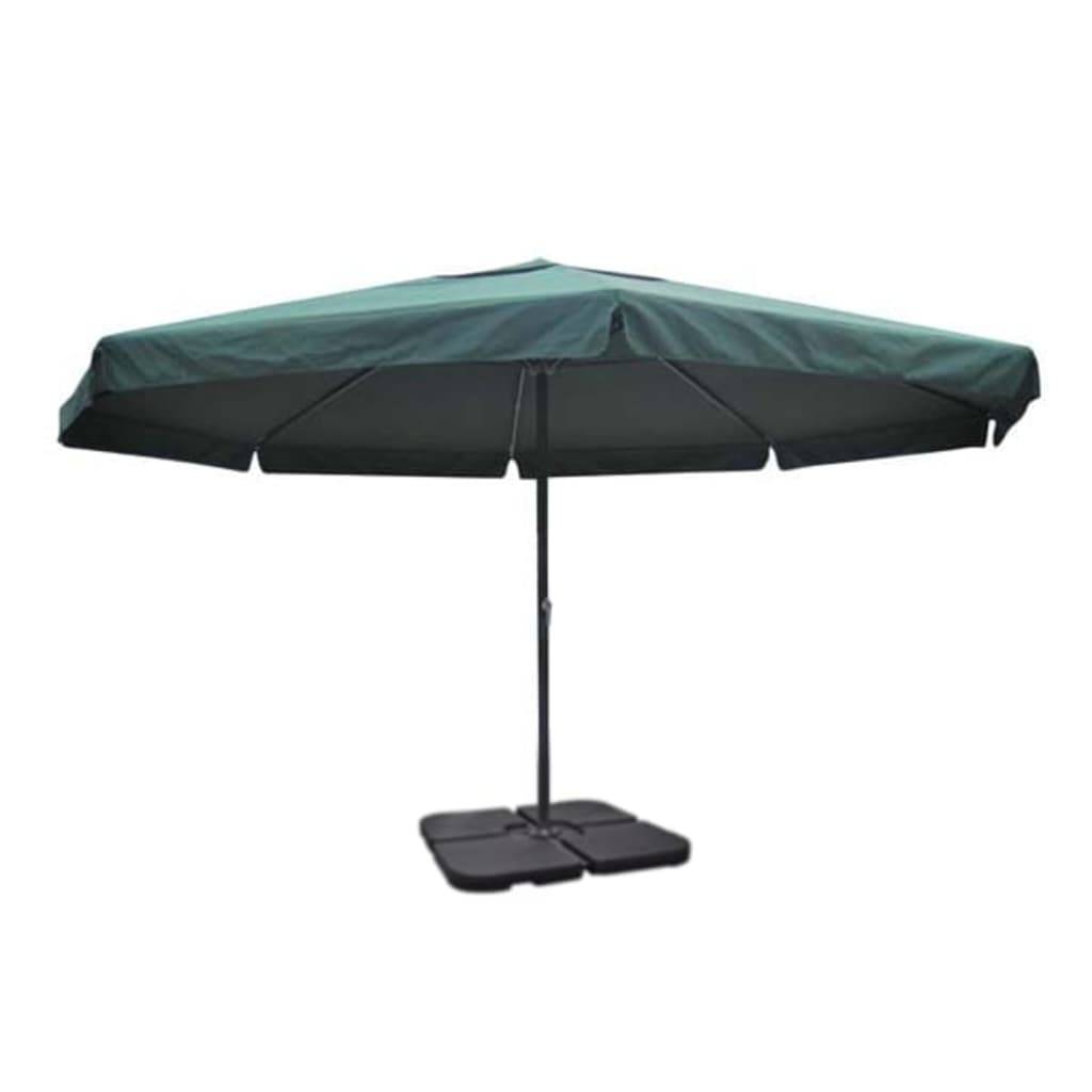 vidaXL - Parasol - met - draagbare - voet - aluminium - (groen)-1