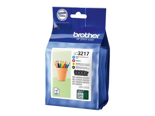 Brother printercartridge LC-3217 VALDR origineel combinatiepakket zwart, cyaan, magenta, geel LC3217VALDR