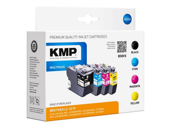 KMP Inktcartridge vervangt Brother LC-3219XLBK, LC-3219XLC, LC-3219XLM, LC-3219XLY Compatibel Combipack Zwart, Cyaan, Ma