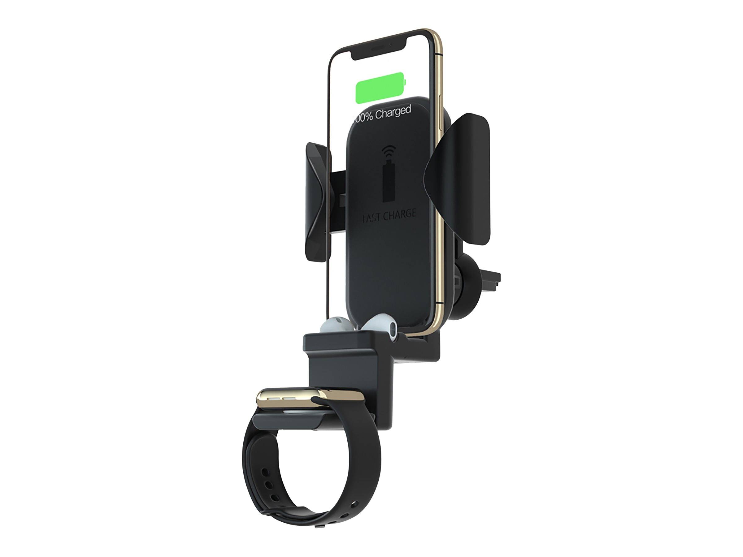 Terratec ChargeAir All Car Actieve houder Mobiele telefoon/Smartphone, Smartwatch Zwart-0