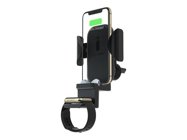 Terratec ChargeAir All Car Actieve houder Mobiele telefoon/Smartphone, Smartwatch Zwart