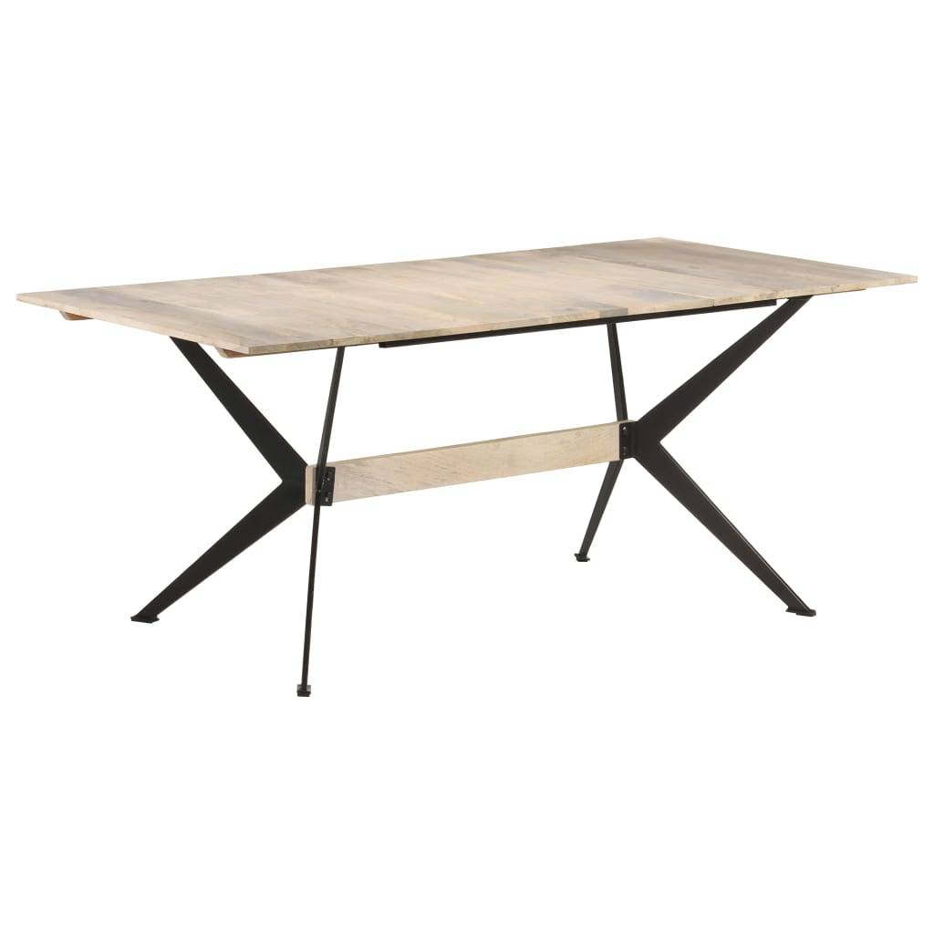 vidaXL - Eettafel - 180x90x76 - cm - massief - mangohout-0