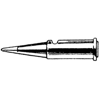 Een gedetailleerde tekening van een patroon met een puntig projectiel en een dikke messing mantel, weergegeven van opzij.