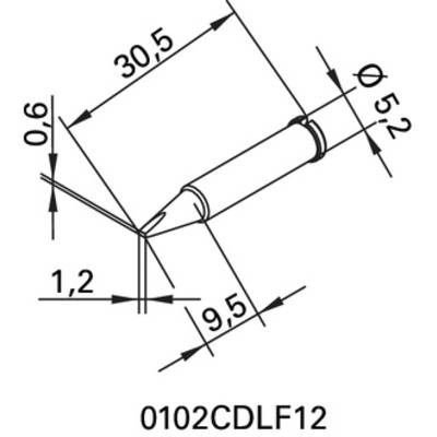 Ersa 102 CD LF 12 Soldeerpunt Beitelvorm, recht Grootte soldeerpunt 1.2 mm  Inhoud: 1 stuk(s)