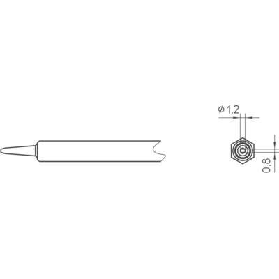 Weller NT K Soldeerpunt Beitelvorm Grootte soldeerpunt 1.2 mm Lengte soldeerpunt: 8 mm Inhoud: 1 stuk(s)