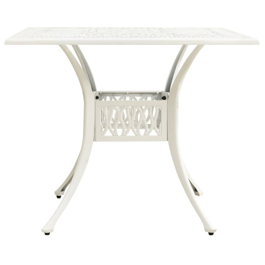 vidaXL - Tuintafel - 90x90x73 - cm - gietaluminium - wit-1