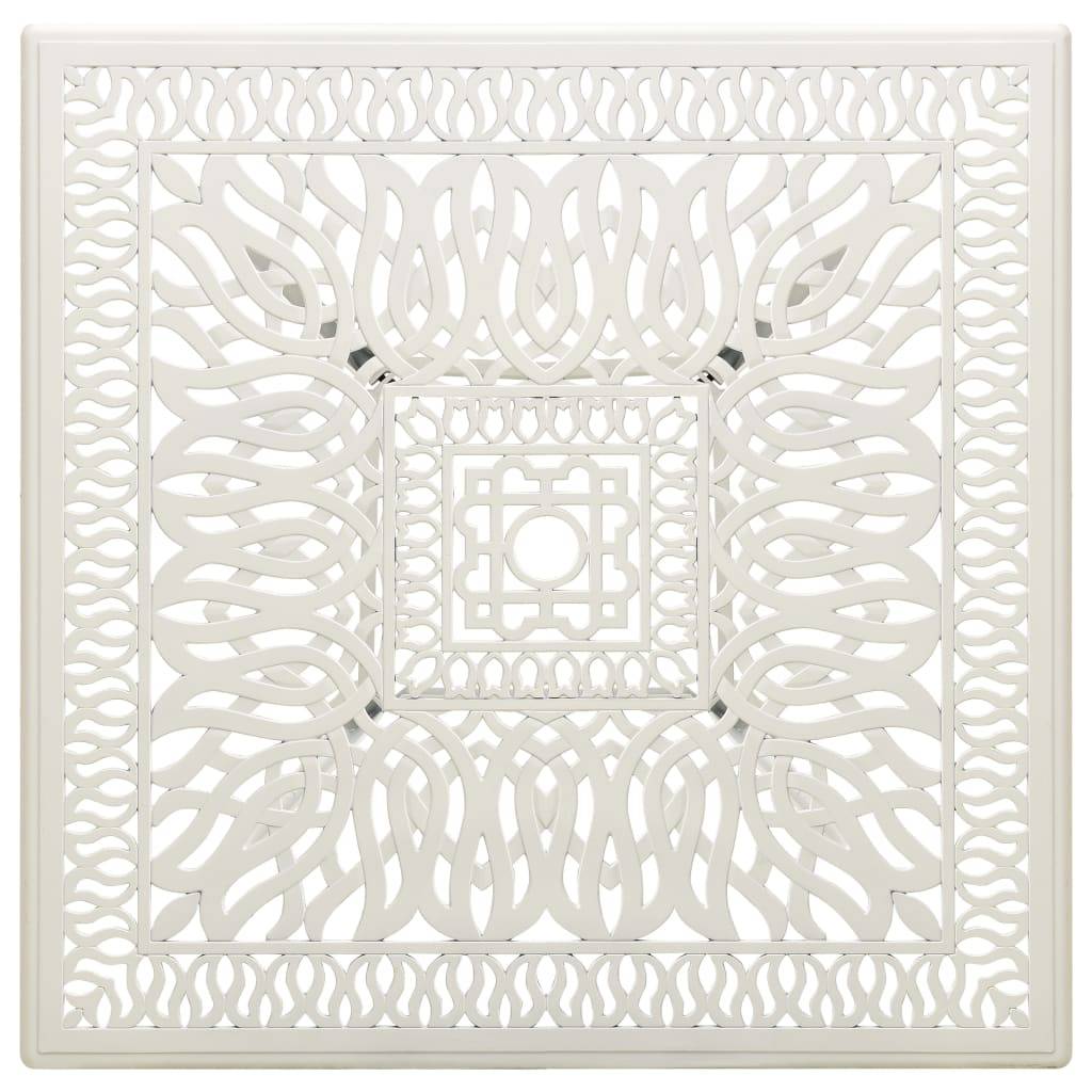 vidaXL - Tuintafel - 90x90x73 - cm - gietaluminium - wit-2