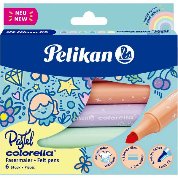 Pelikan Colorella Pastel viltstift Meerkleurig, Pastel 6 stuk(s)