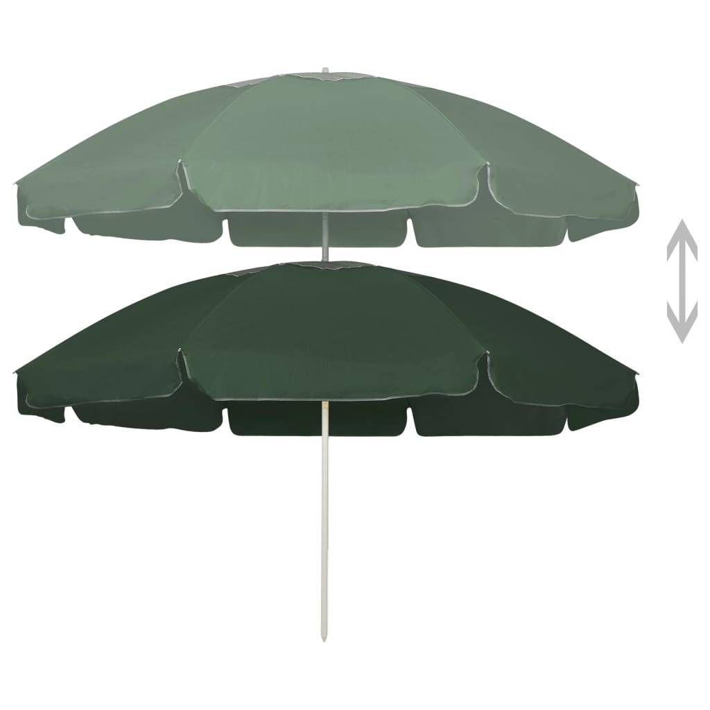 Vidaxl strandparasol 240 cm groen 87202861496838720286149683-1