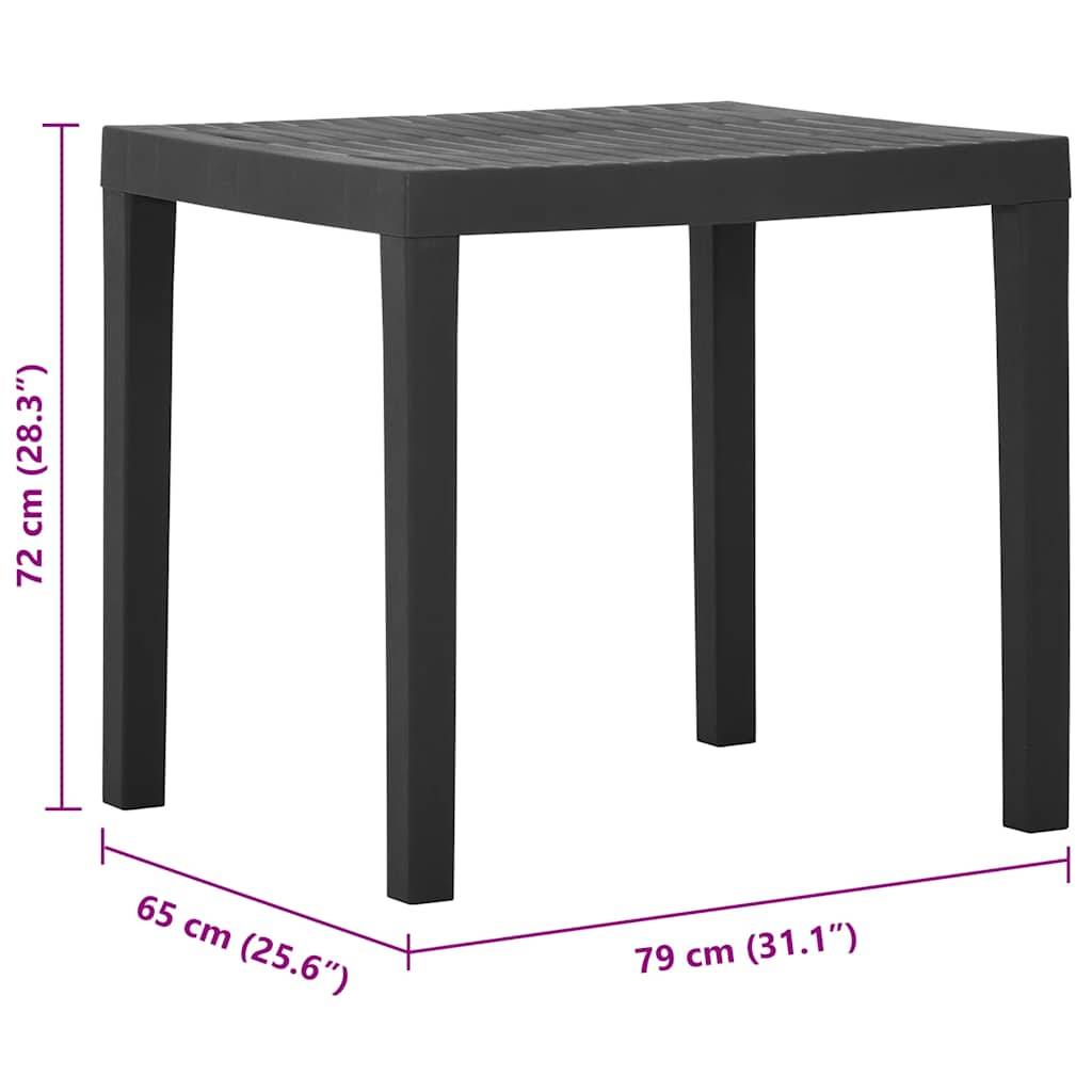 vidaXL - Tuintafel - 79x65x72 - cm - kunststof - grijs-4