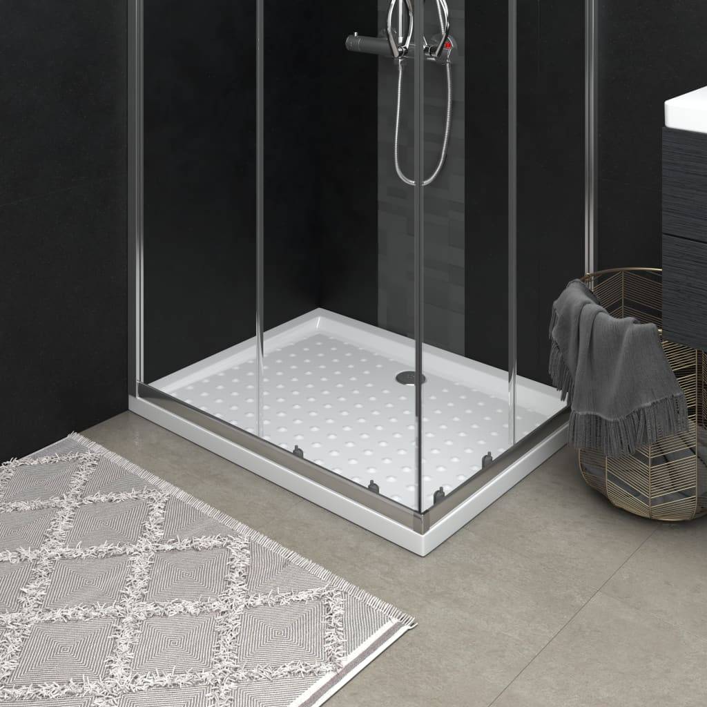 vidaXL - Douchebak - met - noppen - 90x70x4 - cm - ABS - wit-1