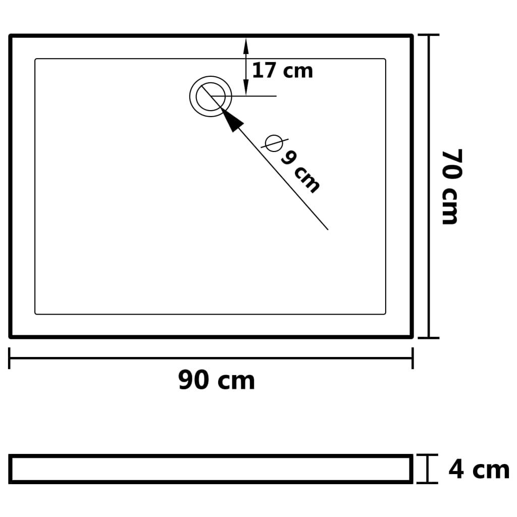 vidaXL - Douchebak - met - noppen - 90x70x4 - cm - ABS - wit-4