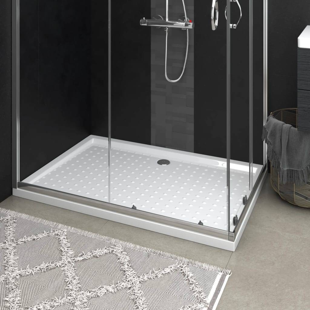 vidaXL - Douchebak - met - noppen - 80x120x4 - cm - ABS - wit