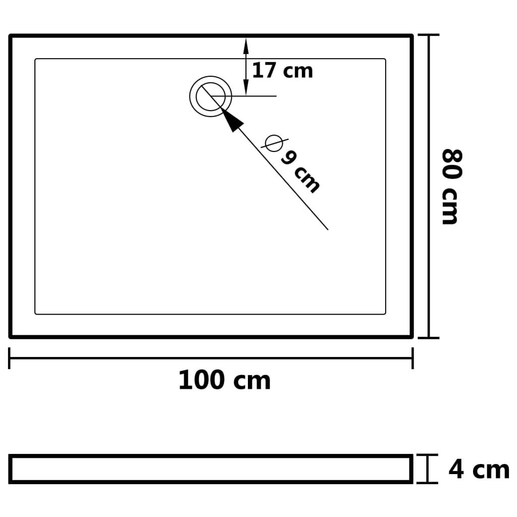 Vidaxl douchebak met noppen 80x100x4 cm abs wit 87202862059908720286205990-4