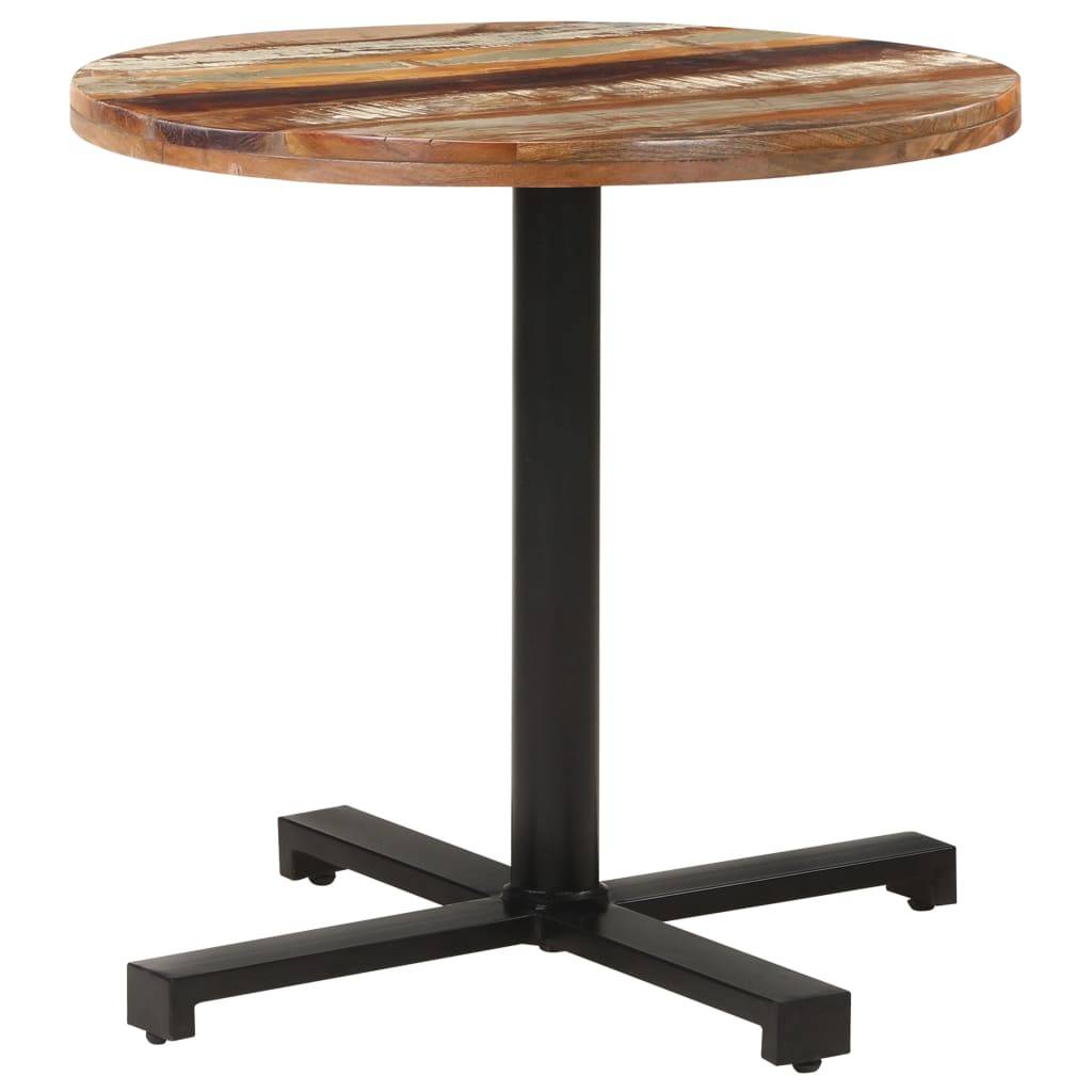 vidaXL - Bistrotafel - rond - Ø - 80x75 - cm - massief - gerecycled - hout