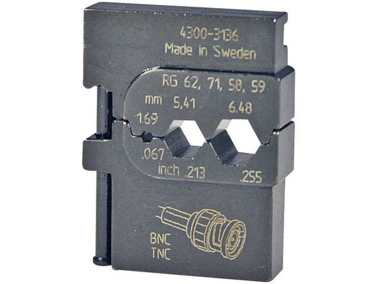 Pressmaster Krimpinzetstuk RG 58-RG 59-RG 62-RG 71: 1,69-5,4-6,48 mm Coax steekconnectoren