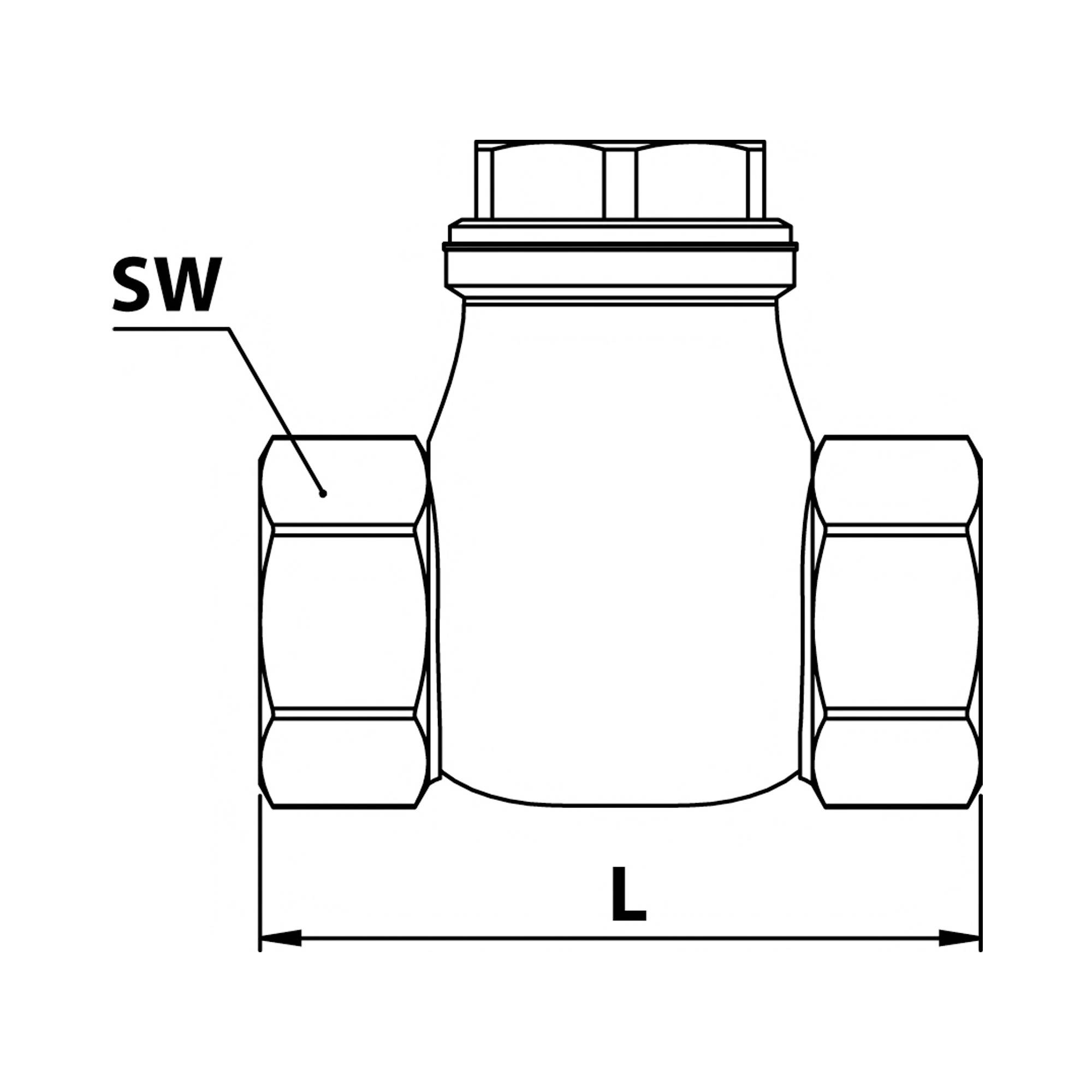 Terugslagklep, DN 15, brons, G1/2, PN max. 16 bar-1