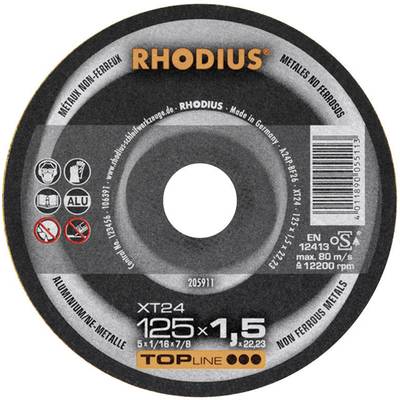 Rhodius XT 24 205911 Doorslijpschijf recht 125 mm 1 stuk(s) Aluminium, Non-ferrometaal
