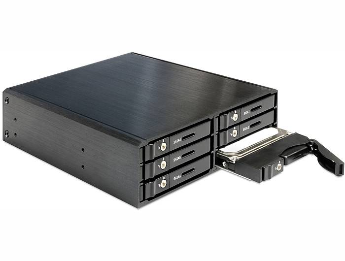 DeLOCK 5.25″ Mobile Rack for 6 x 2.5″ SATA HDD / SSD Wisselframe-1