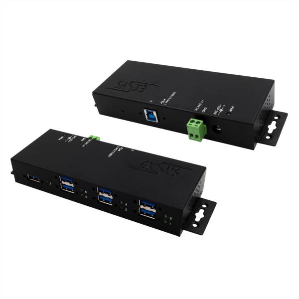 EXSYS EX-1517HMVS 7-poorts Managed USB 3.2 Gen1 Metal HUB met 15KV EDS Overspanningsbeveiliging