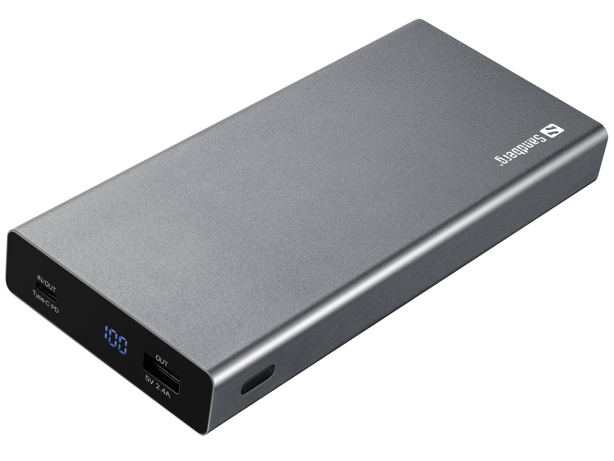 Sandberg Powerbank in aluminium met hoge snelheid, geweldige prestaties en enorme capaciteit 20000 mAh-2