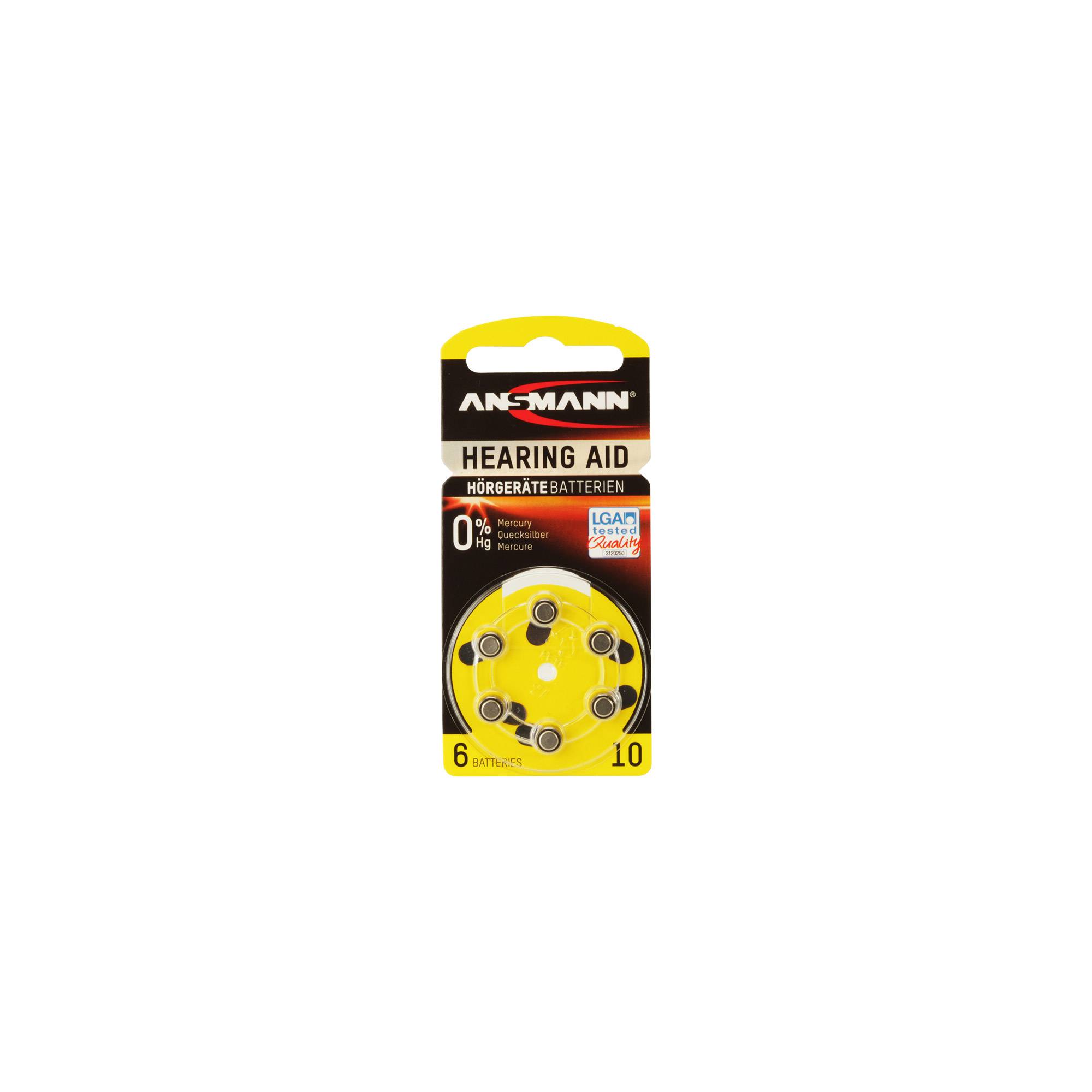 1x6 Ansmann Zinc-Air 10 (PR 70) hoorapparaat batterijen-0
