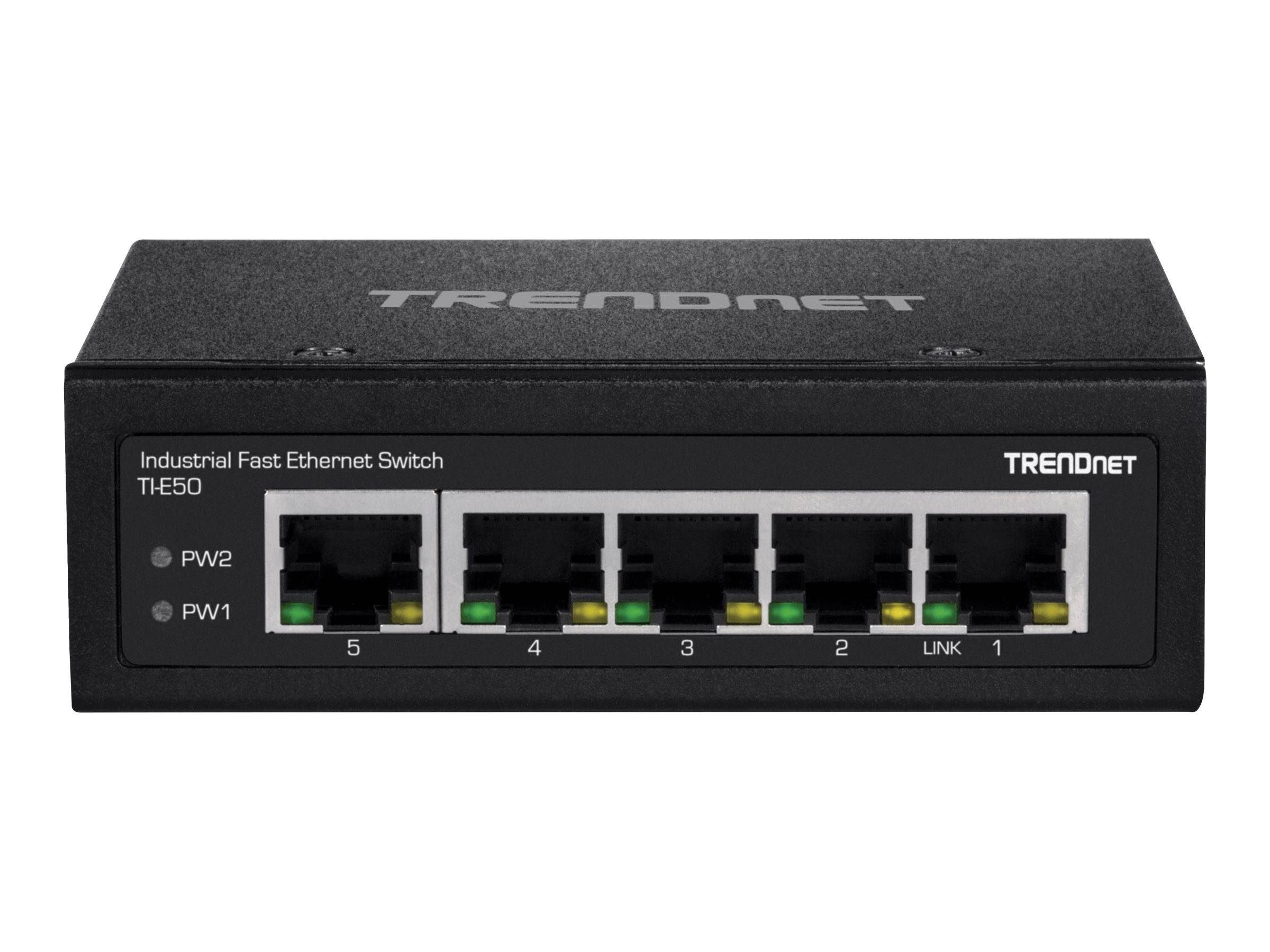 TRENDnet TI-E50 Industriële Fast Ethernet DIN-railschakelaar 5-poorts-2
