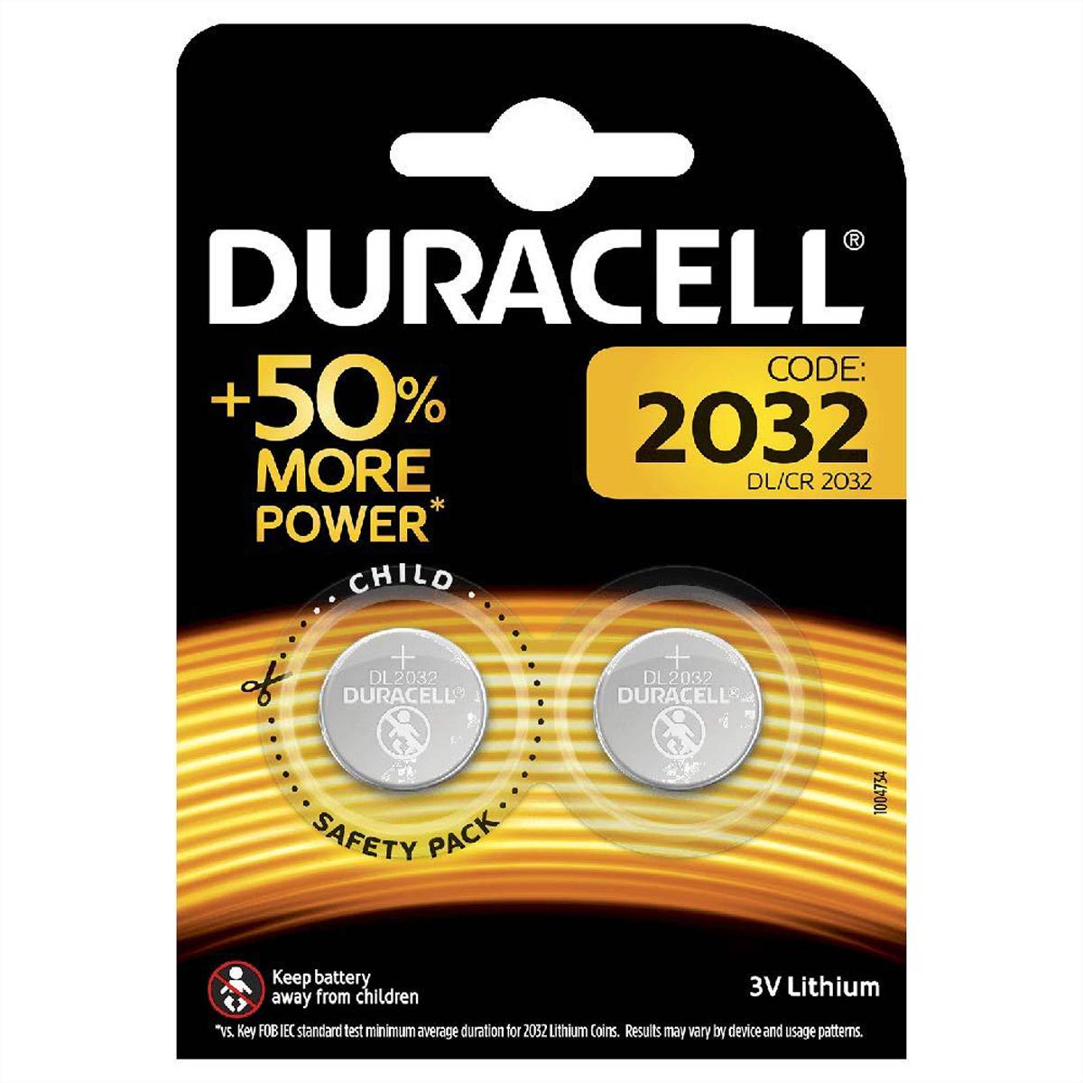 Duracell lithium CR2032 blister 2-0