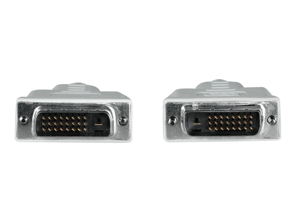 Hama 45077 DVI-kabel DVI Aansluitkabel DVI-D 24+1-polige stekker, DVI-D 24+1-polige stekker 1.80 m Wit Schroefbaar, Met -2