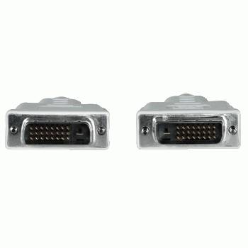 Hama 45077 DVI-kabel DVI Aansluitkabel DVI-D 24+1-polige stekker, DVI-D 24+1-polige stekker 1.80 m Wit Schroefbaar, Met -3