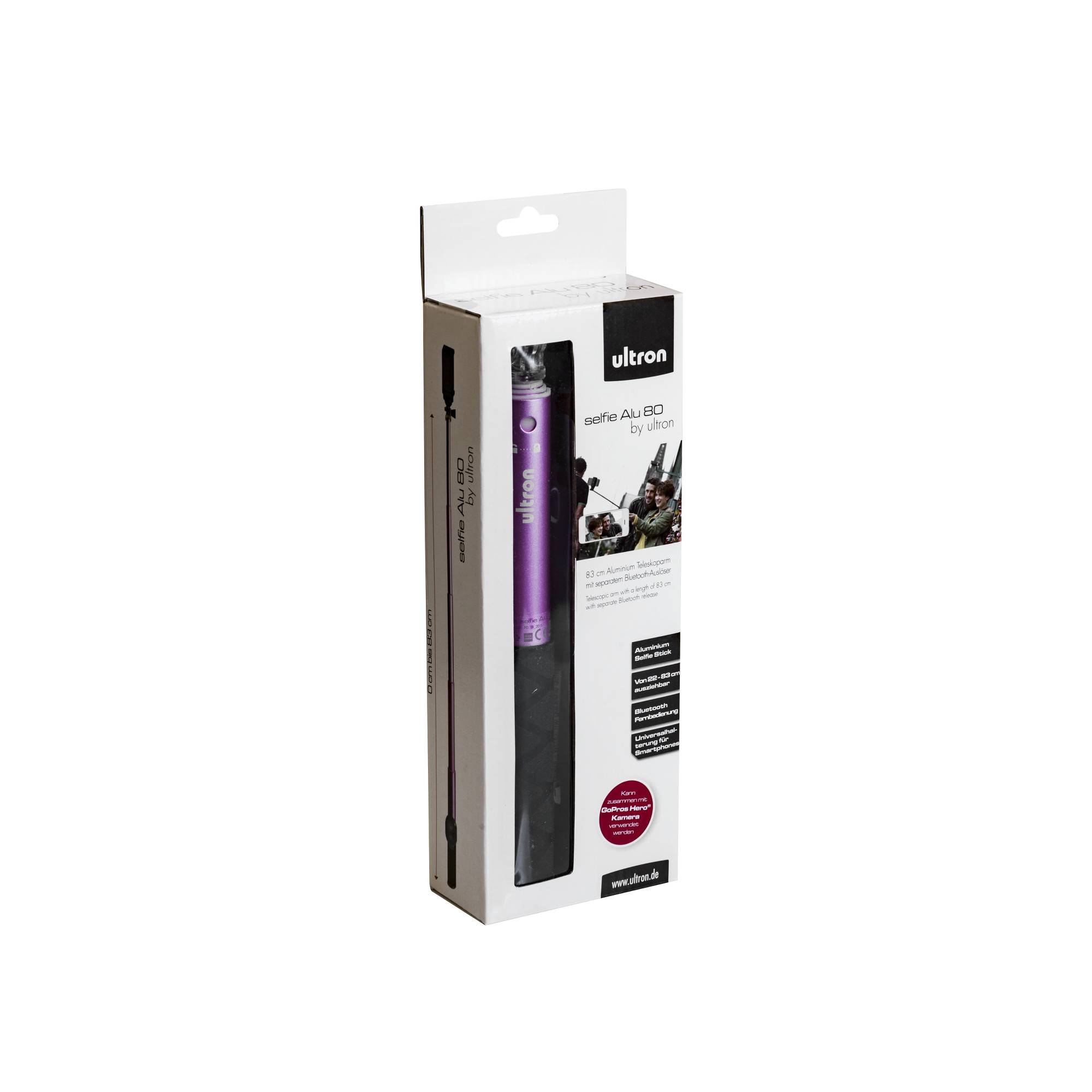 Ultron Alu 80 selfiestick Universeel Zwart, Roze-3